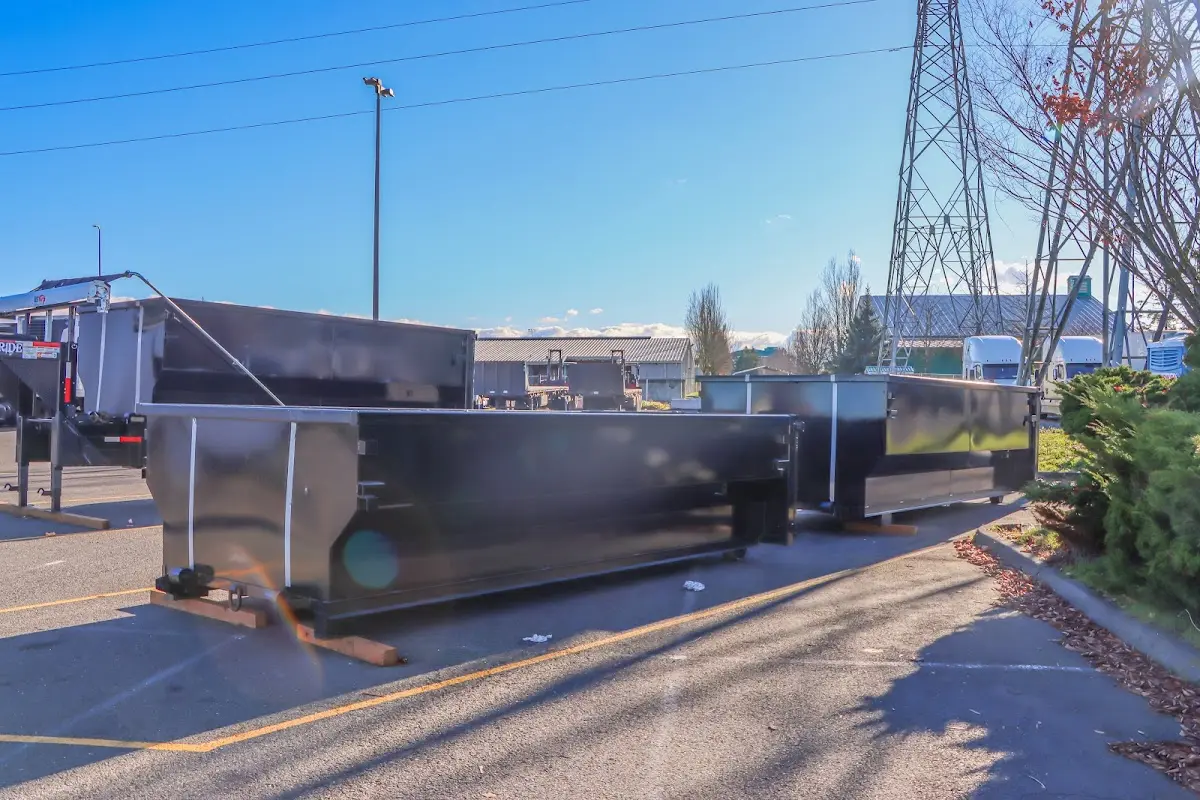 Roll-off dumpster ready for waste disposal at job site for 12 Yard Dumpster Rental in Egelston